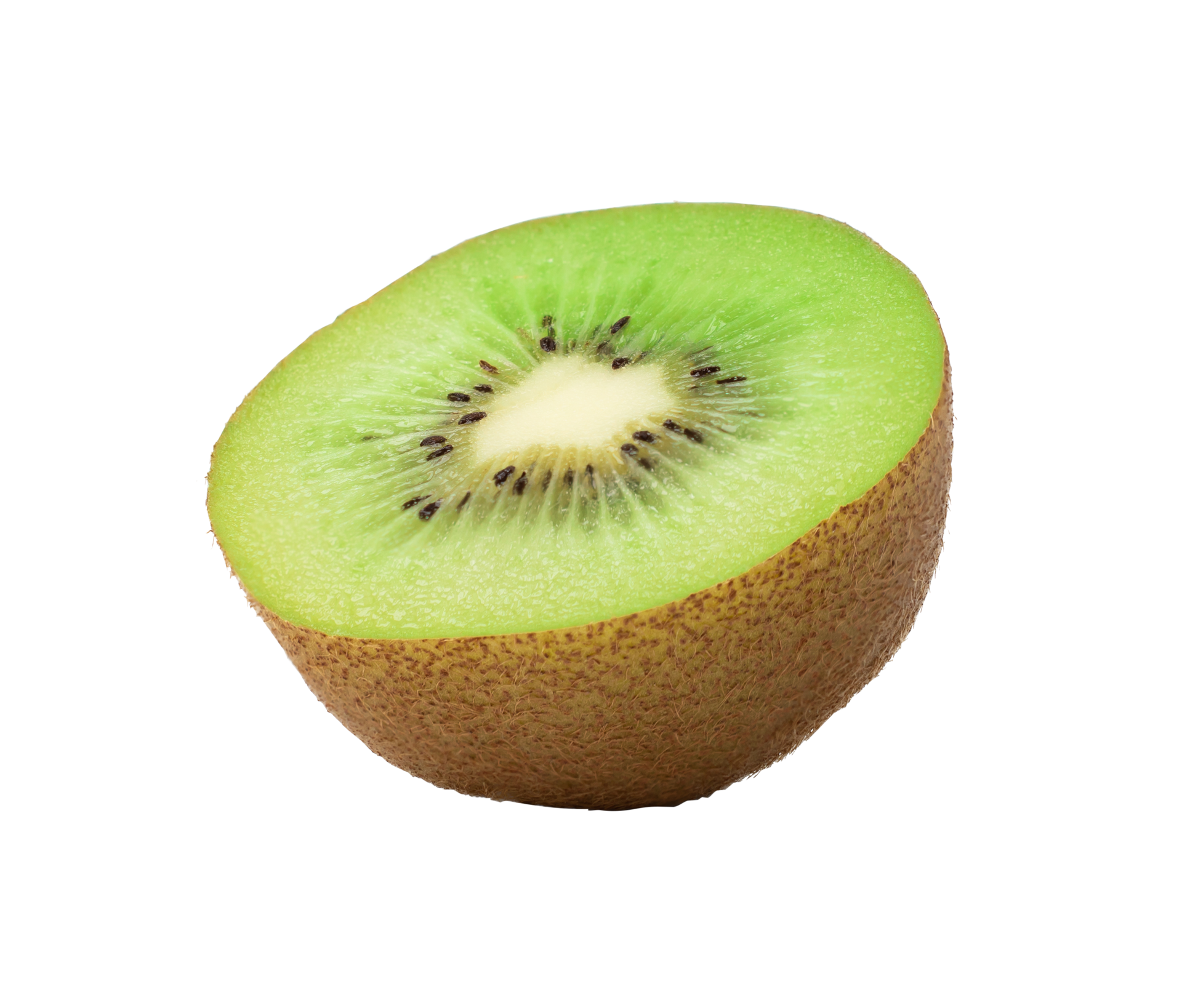 Half of ripe green kiwi isolated on white background. with clipping path  10987476 PNG