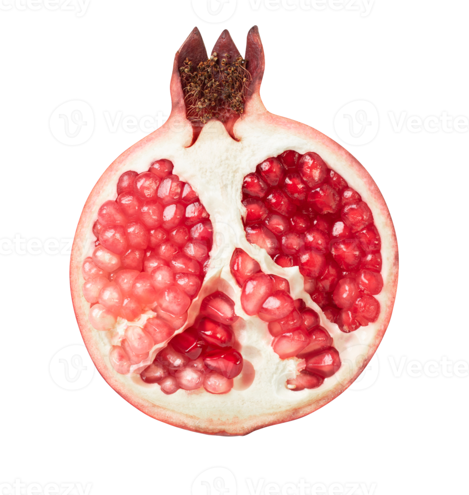 frisches Granatapfelstück lokalisiert auf Weiß. mit Beschneidungspfad. png