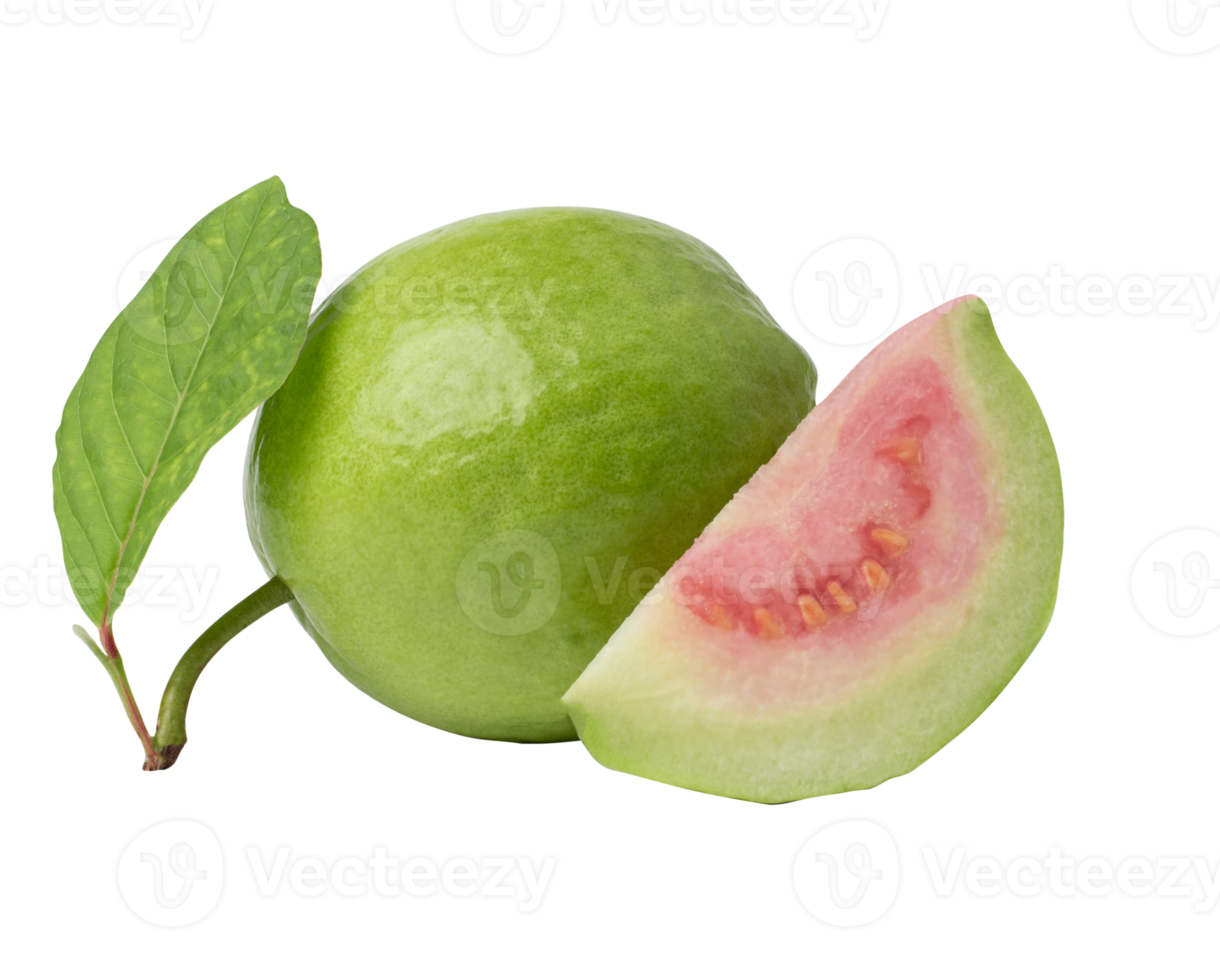 vers guava met blad geïsoleerd Aan wit achtergrond. met knipsel pad png