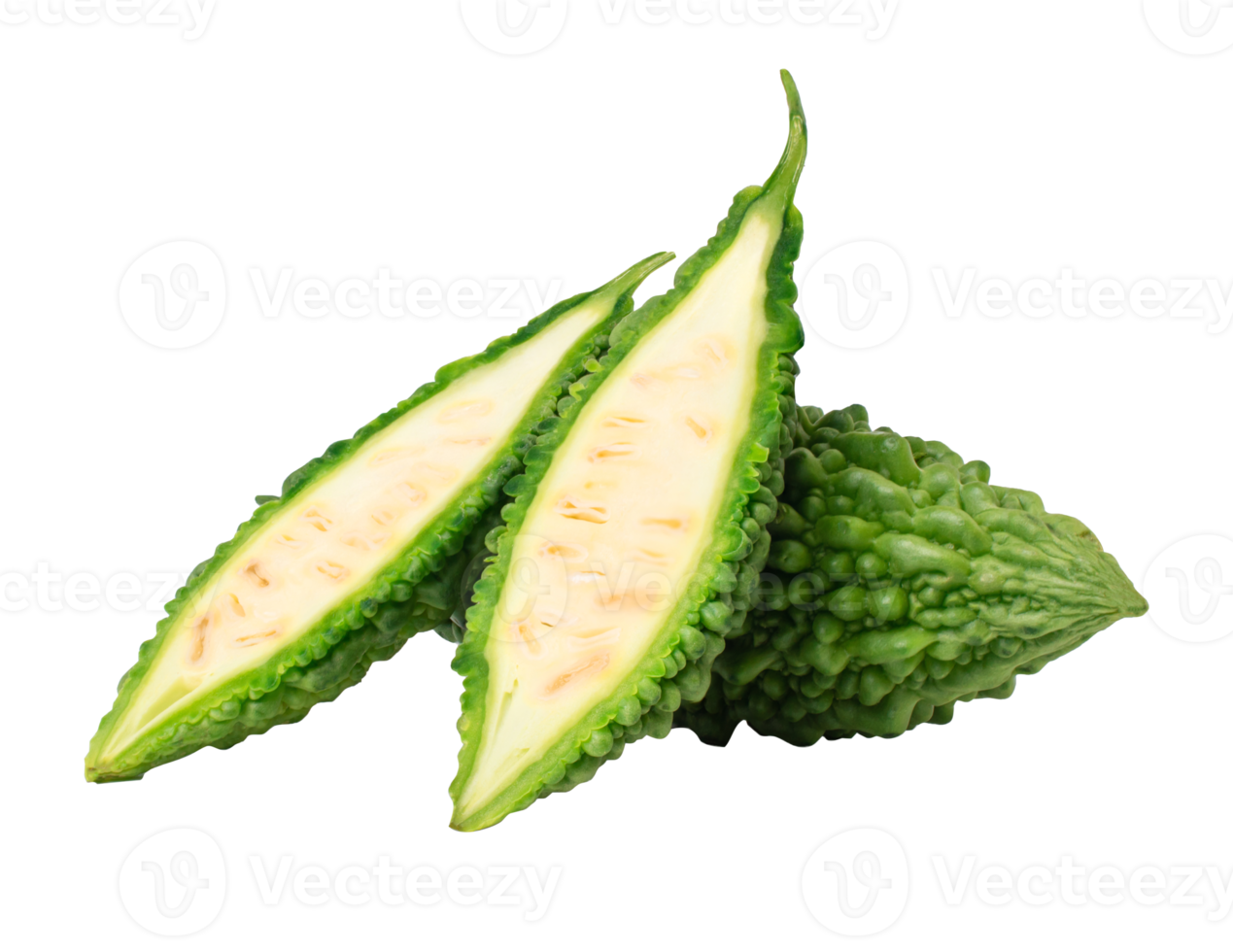 Bitter melon, Bitter gourd on white background. with clipping path png