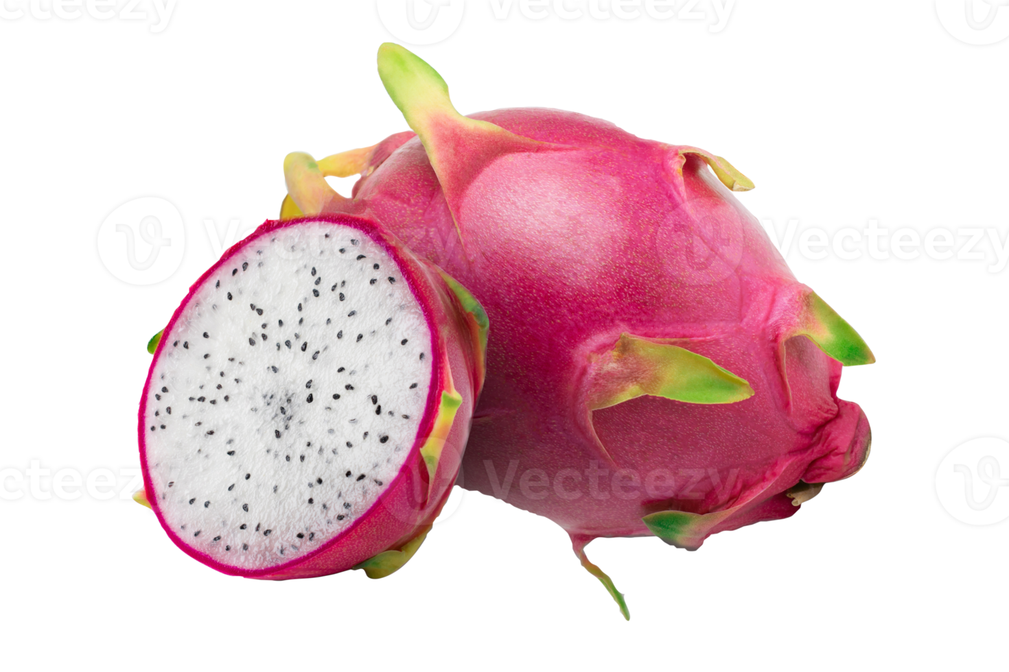 Free ripe dragon fruit with half, isolated on white background. with  clipping path 10987513 PNG with Transparent Background
