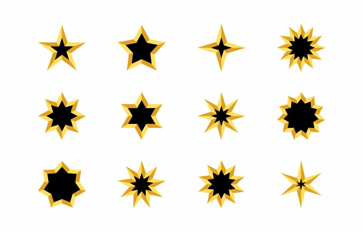 colección de iconos de forma de estrella vector