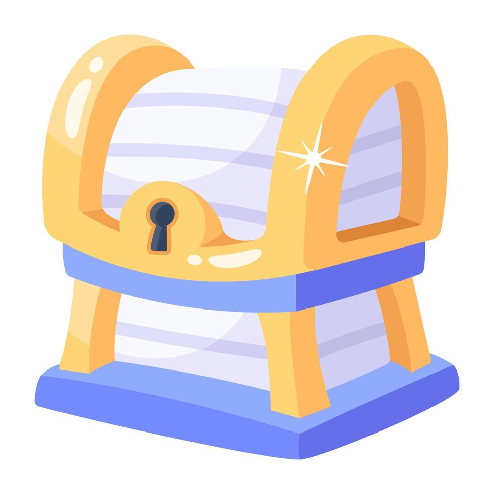 A treasure chest flat icon design vector