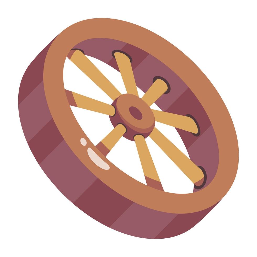 A medieval wheel flat icon download vector