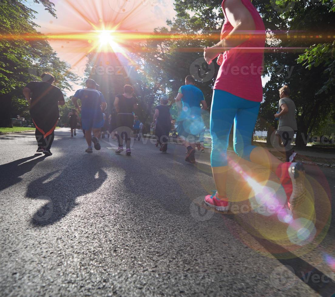 people group jogging photo