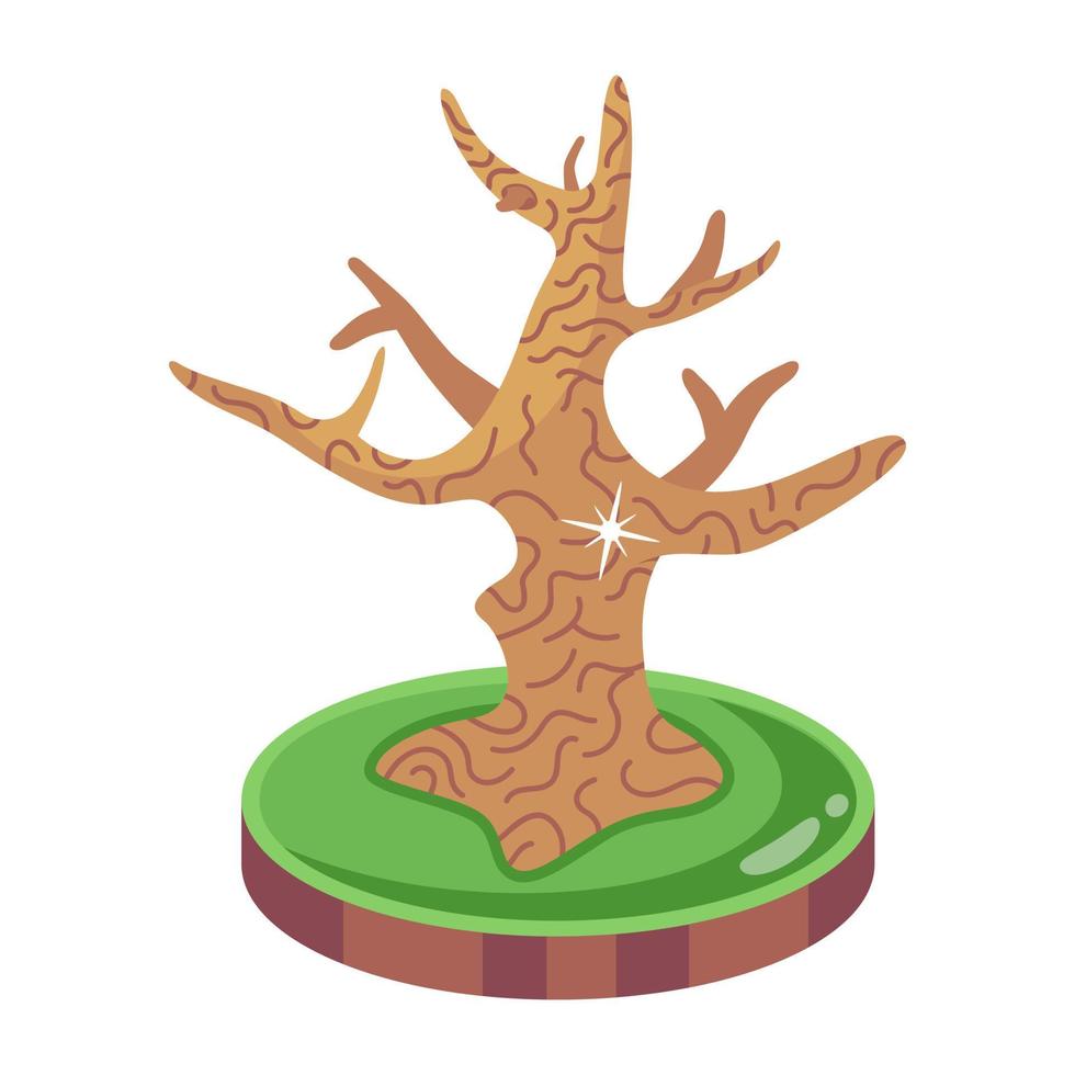 Modern naked tree flat editable icon vector
