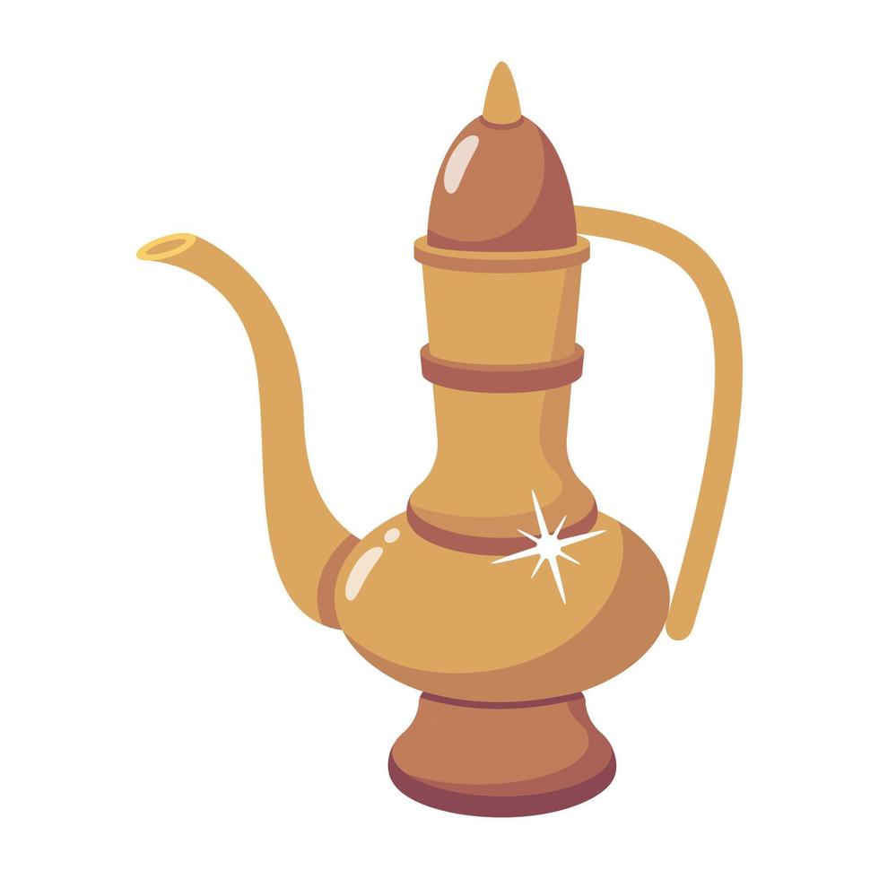 An arabic teapot flat icon design vector