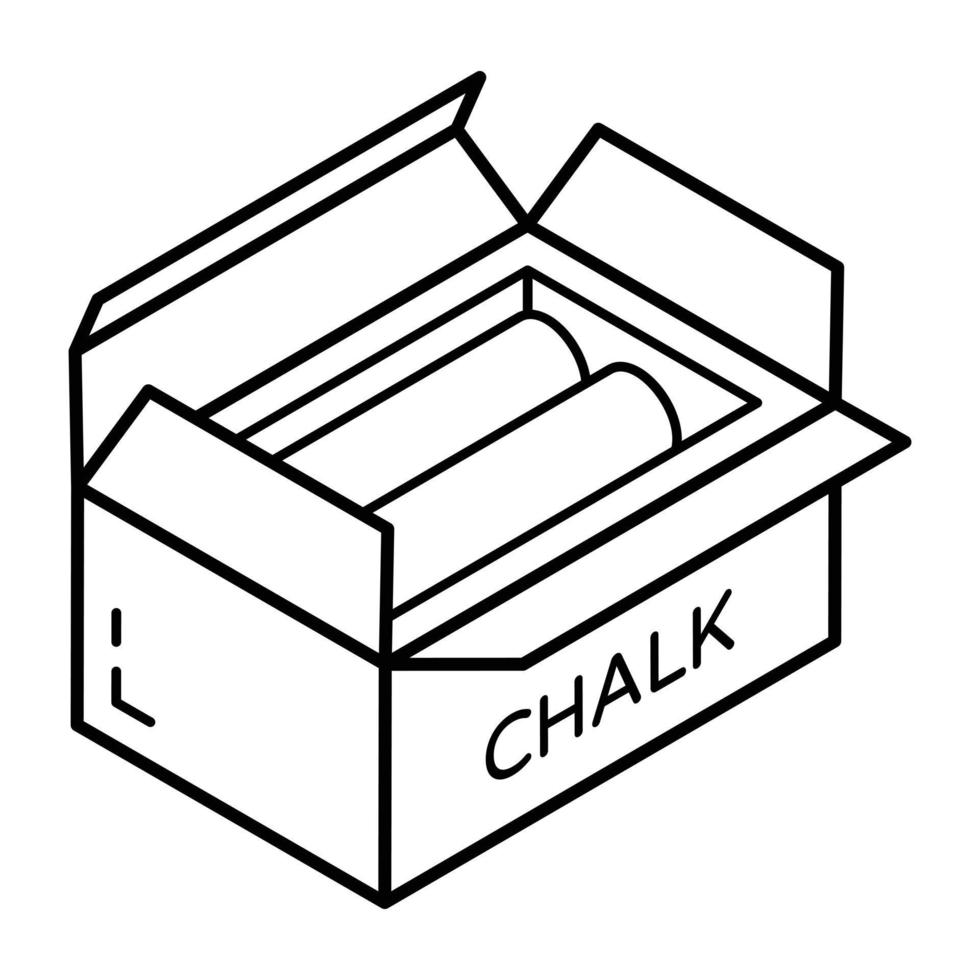 An icon of chalk box for writing, line icon 10987847 Vector Art at Vecteezy