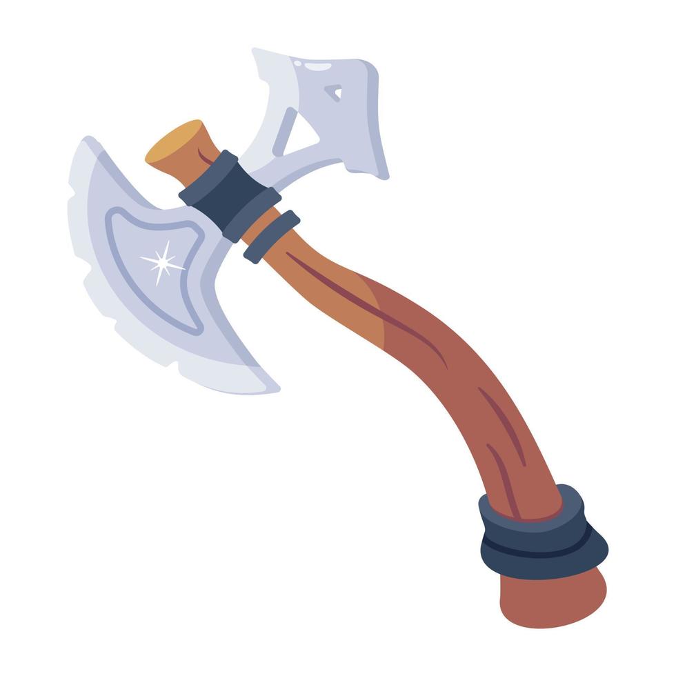 An icon of axe in flat editable design vector