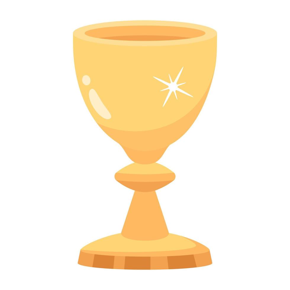 A gold chalice cup flat icon download vector