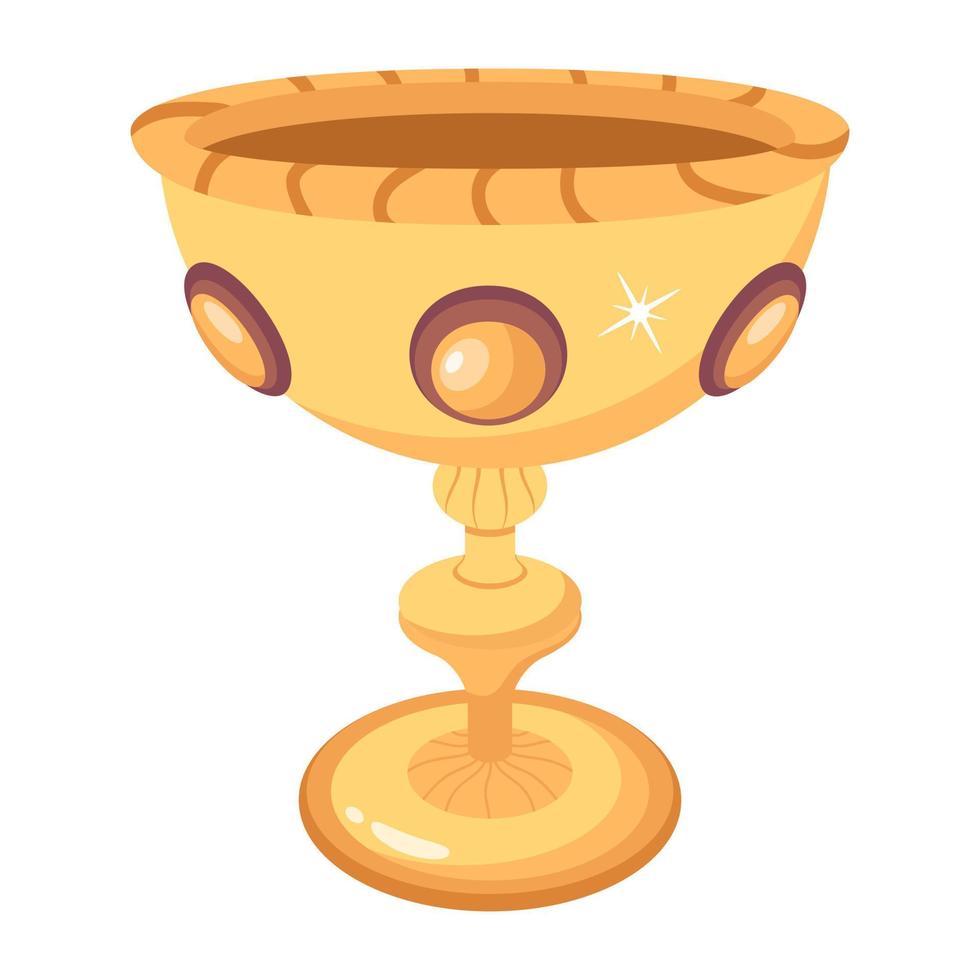 A gold chalice cup flat icon download vector