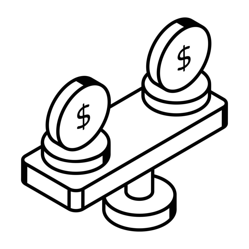 un vector de línea isométrica de equilibrio financiero