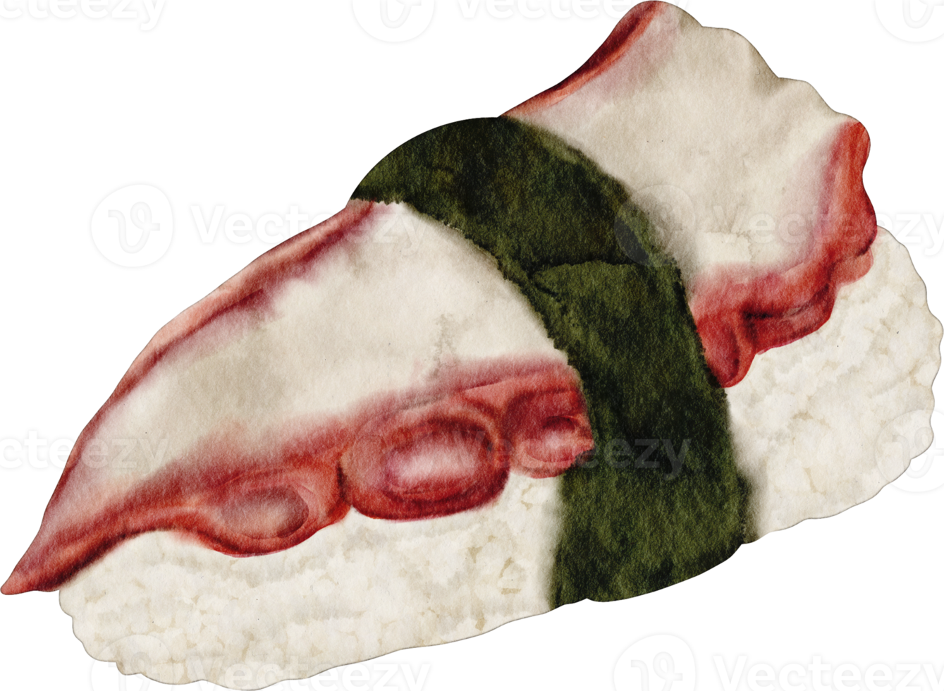 clipart de sushi em aquarela png