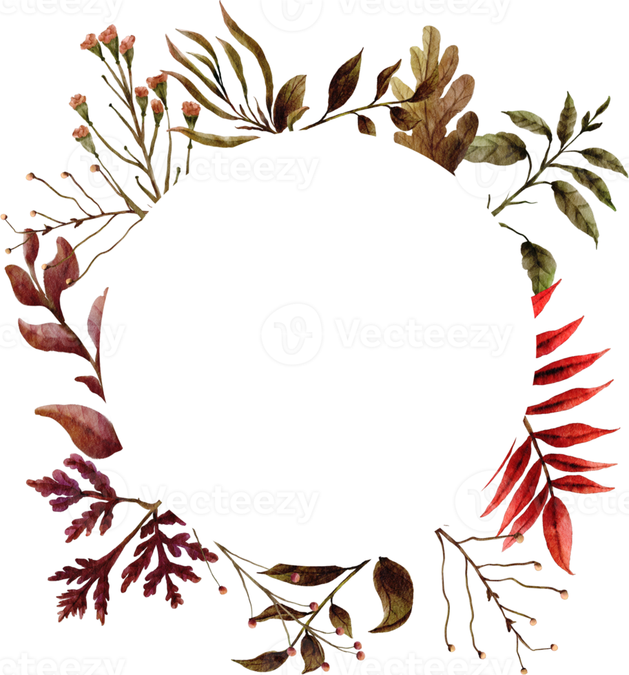 watercolor autumn frame clip art png