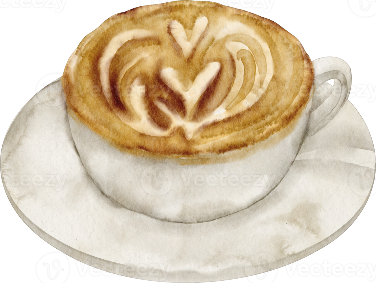 watercolor cappucino clip art png