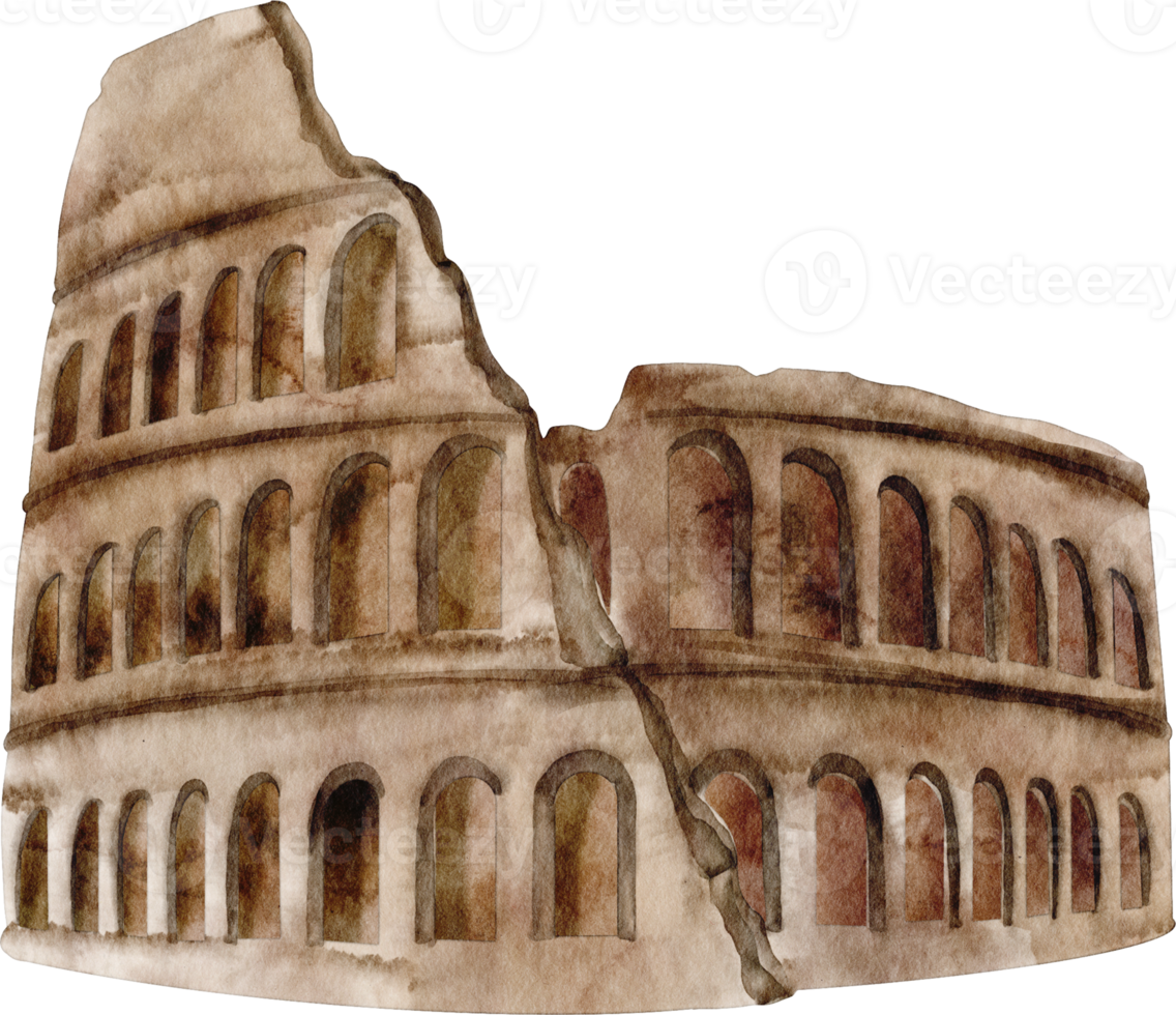 vattenfärg colosseum klämma konst png