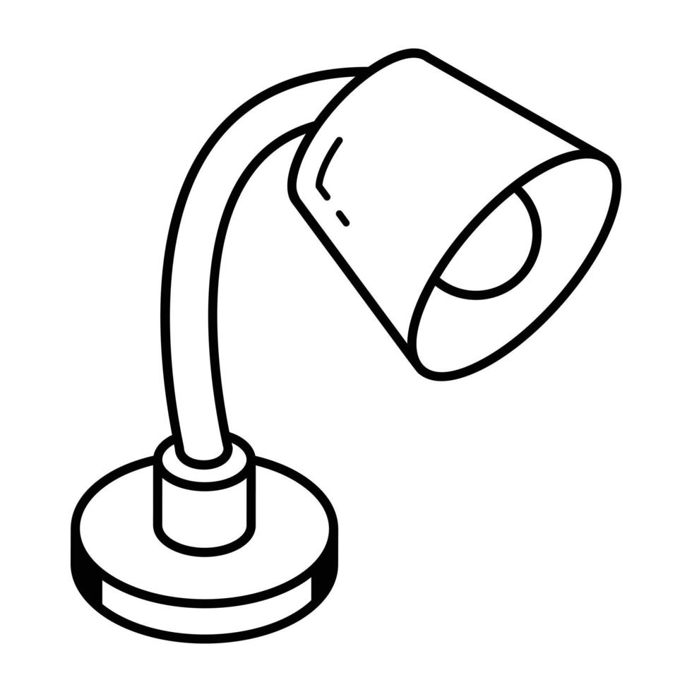 un icono del diseño de la línea de lámparas de lectura vector