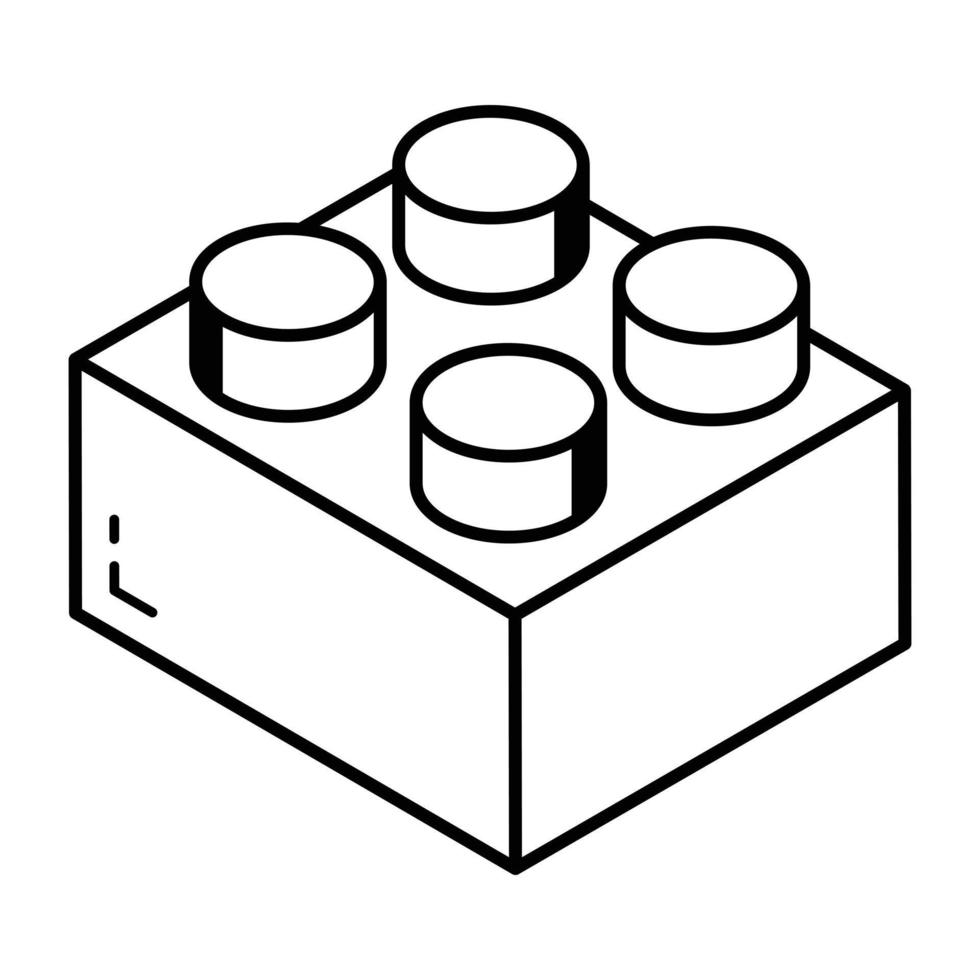 Alphabet blocks in editable isometric icon vector