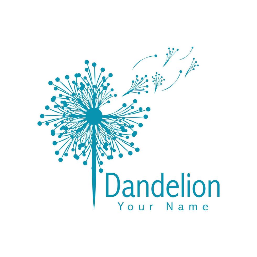 Dandelion flower logo vector template design