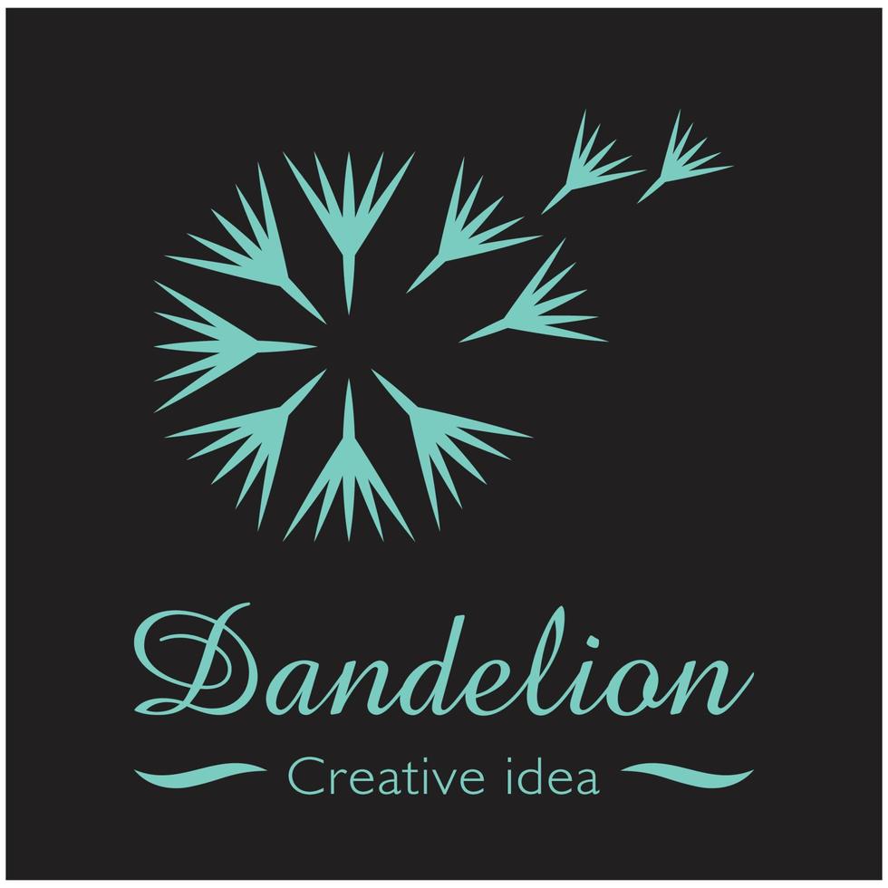 Dandelion flower logo vector template design