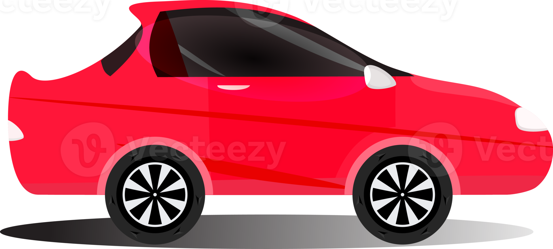 Red color sport car automotive fast speed illustration graphic design png