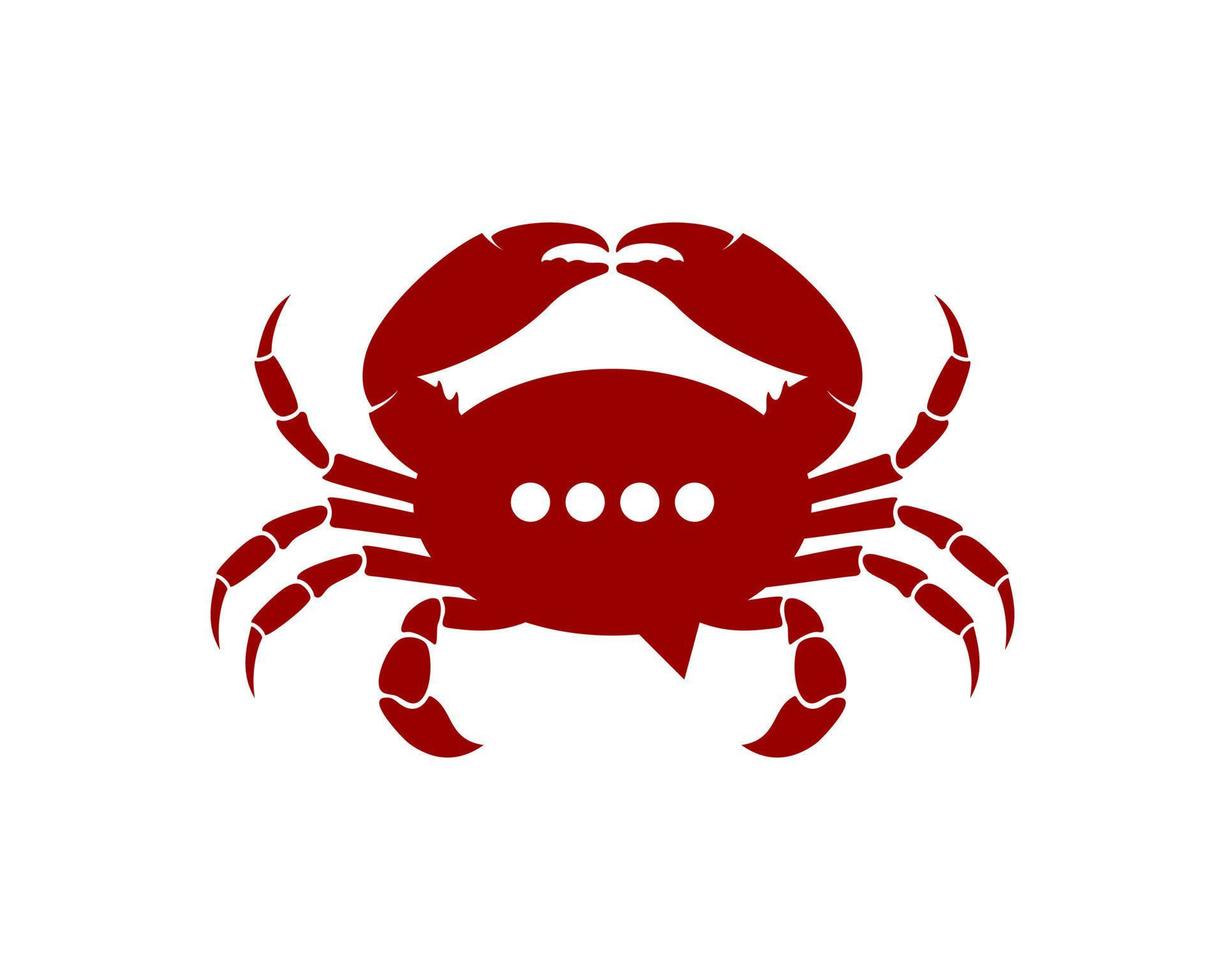Red crab with bubble chat inside vector