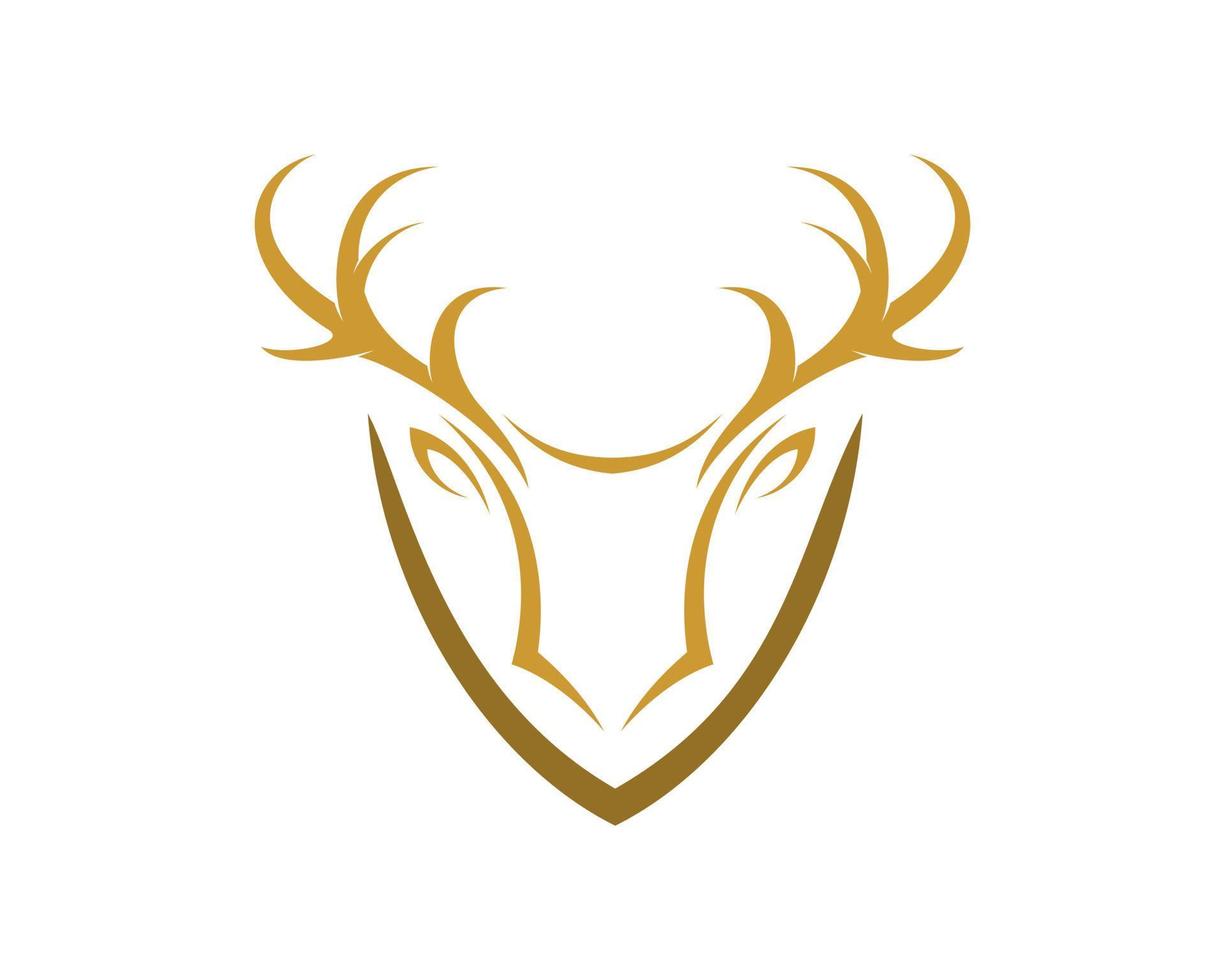 Shield with deer antlers inside vector