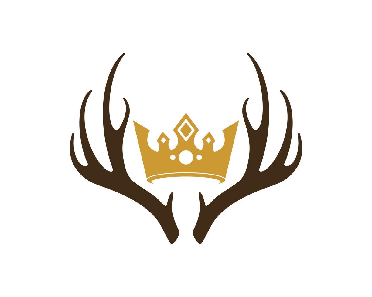Deer antlers with crown inside vector