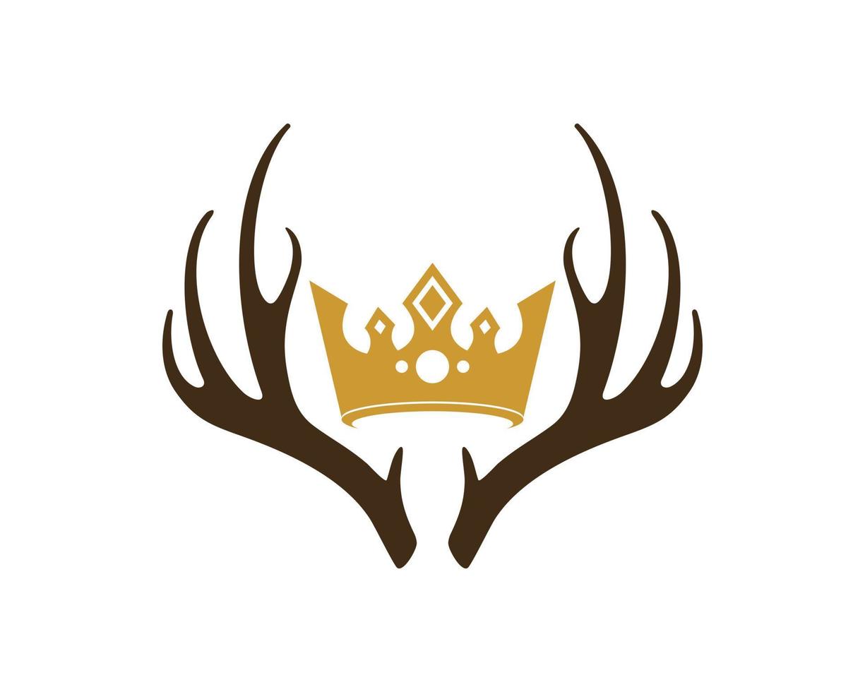 Deer antlers with crown inside vector