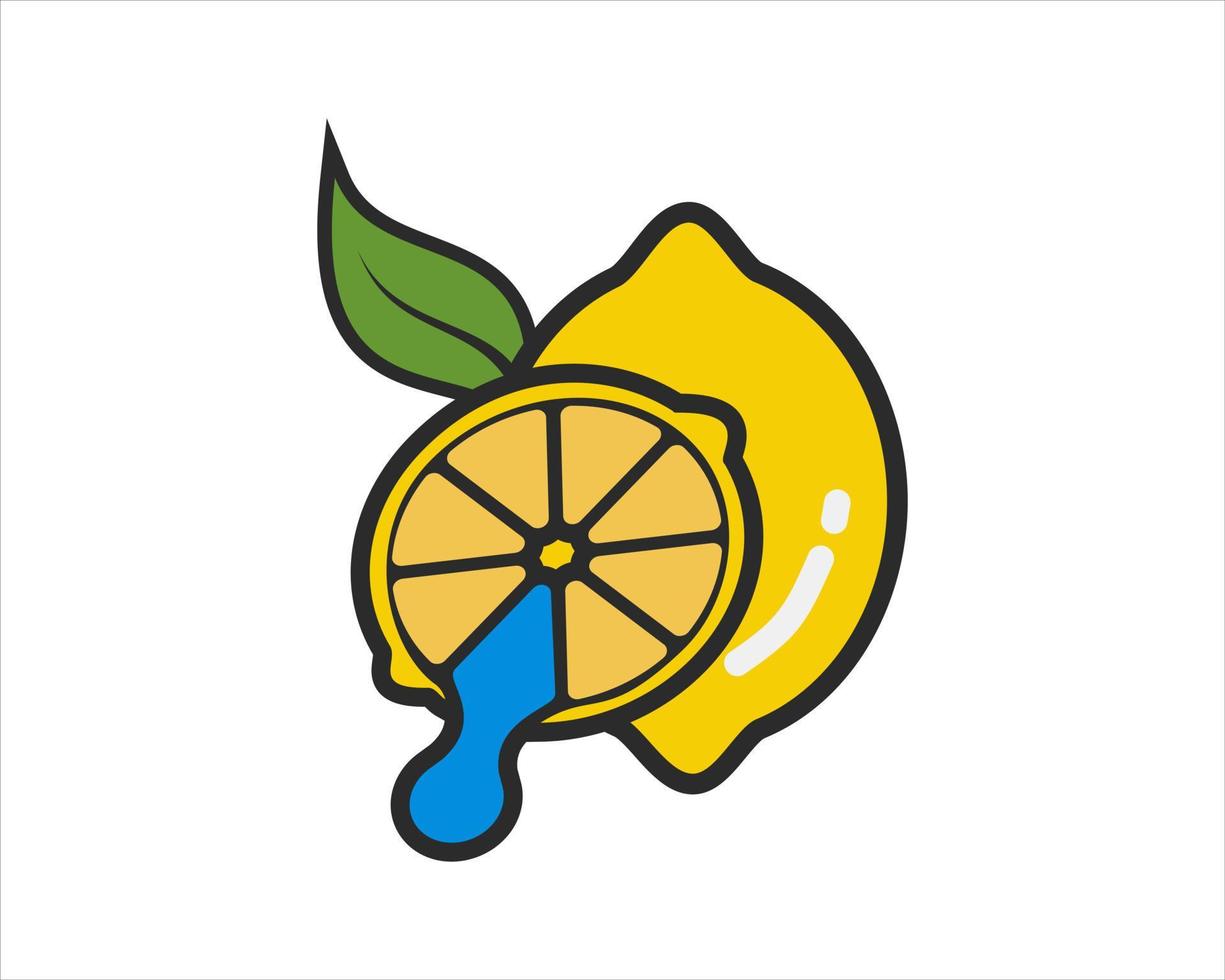 A lemon with dripping water vector