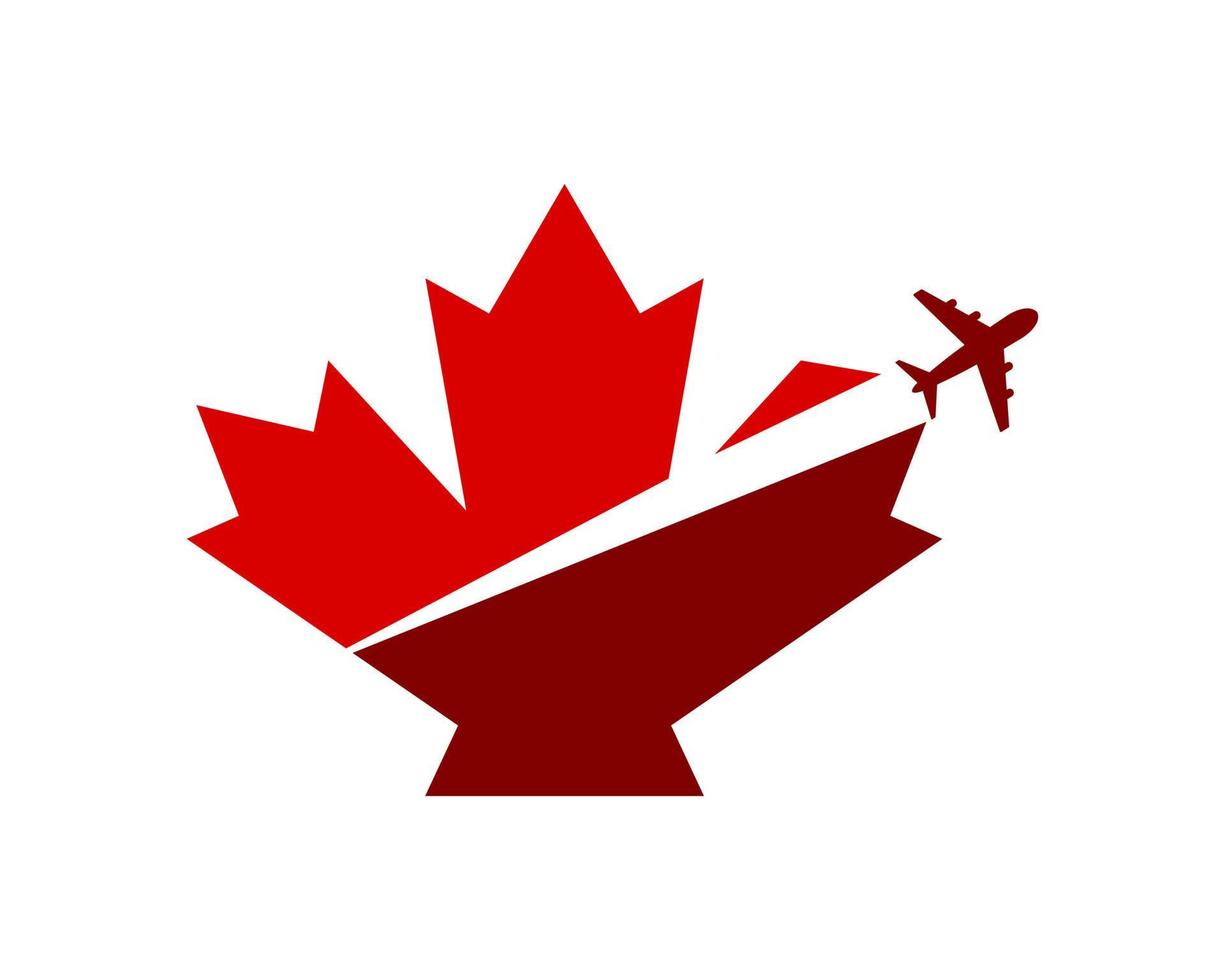 Leaves shape with takeoff plane vector