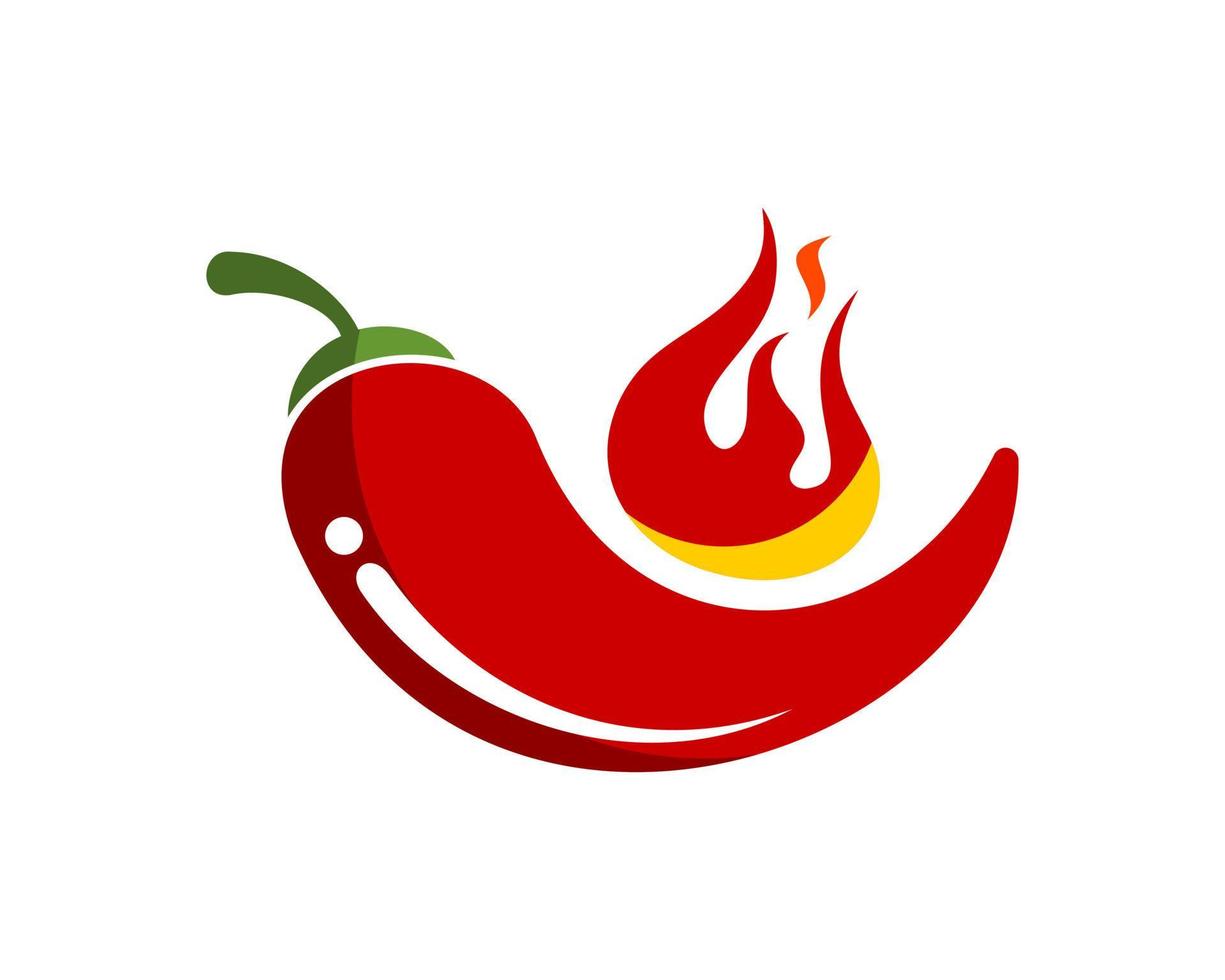 Chilli with fire shape on it vector