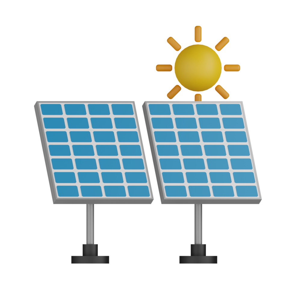 3D Isolated Solar Panel Production png