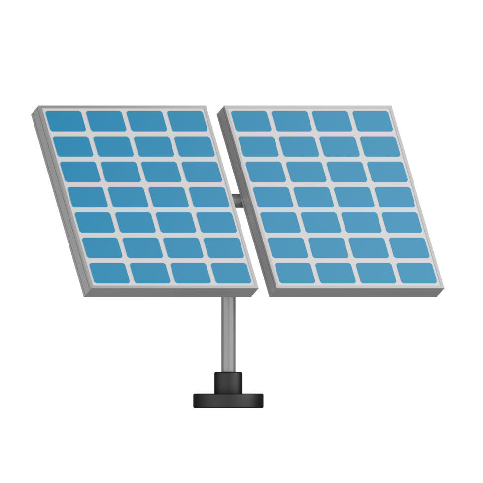 producción de paneles solares aislados 3d png