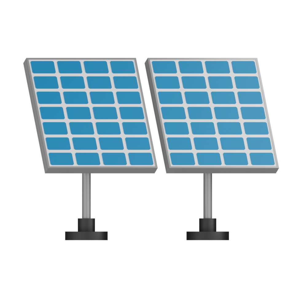 producción de paneles solares aislados 3d png