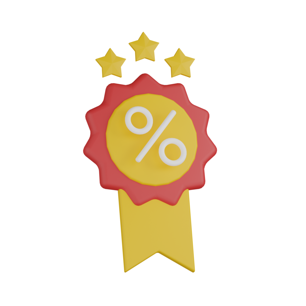 3D Isolated Discount Badge png