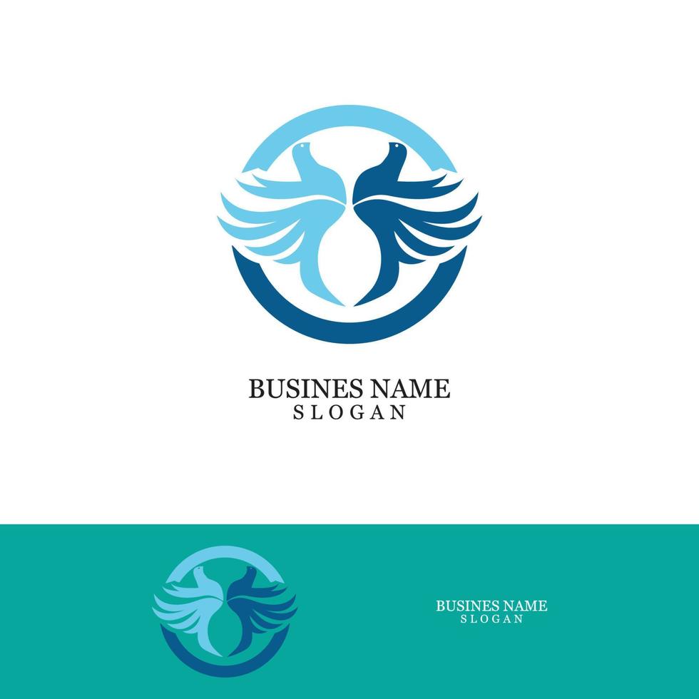 Bird wing dove logo template vector