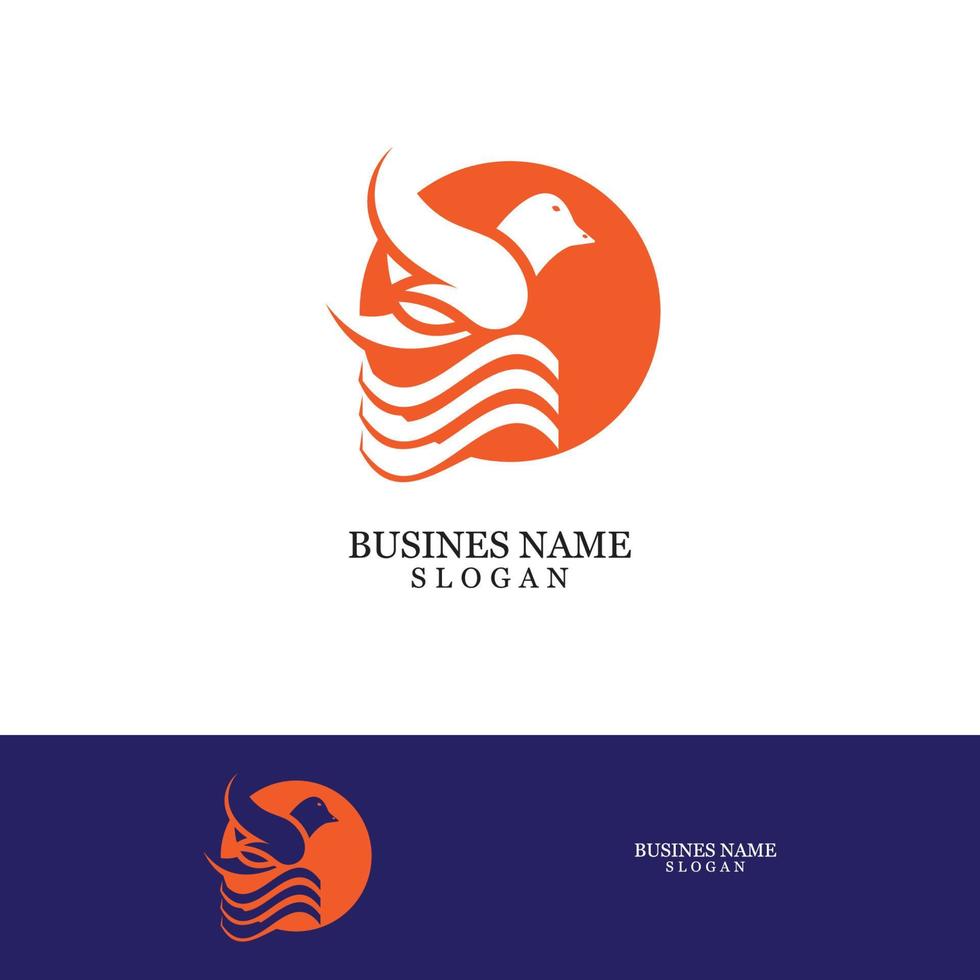 Bird wing dove logo template vector