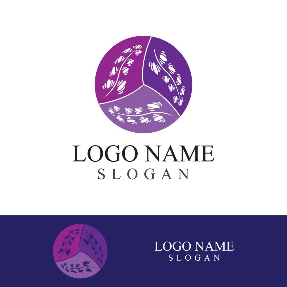 Fresh lavender flower logo vector