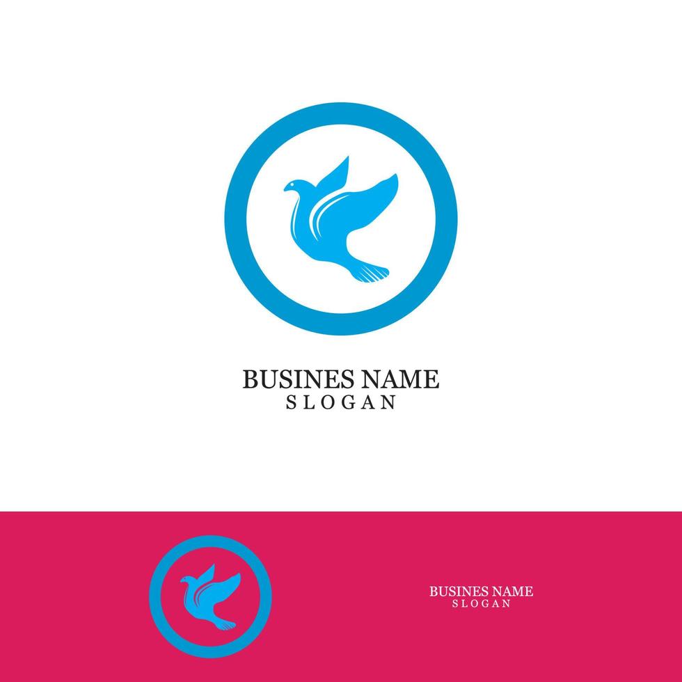 Bird wing dove logo template vector
