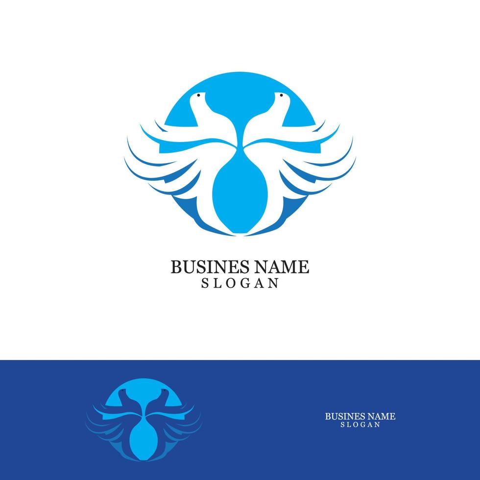 Bird wing dove logo template vector