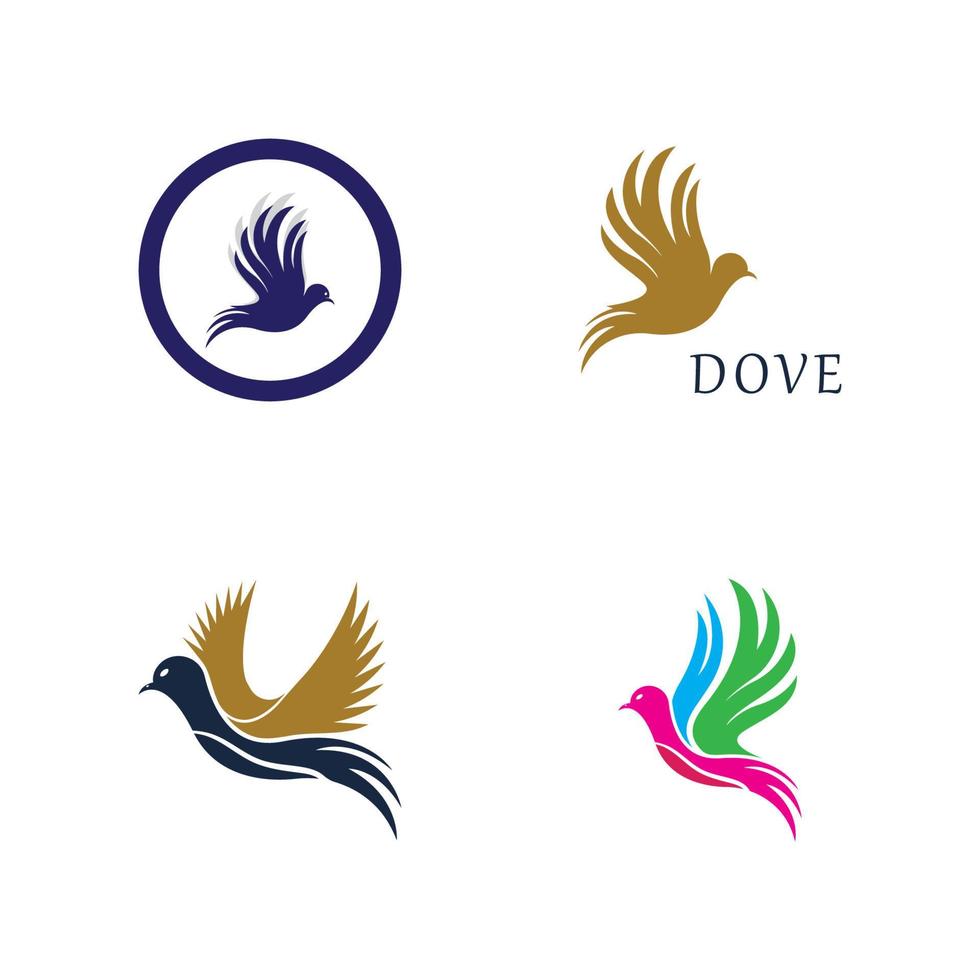 Bird wing dove logo template vector