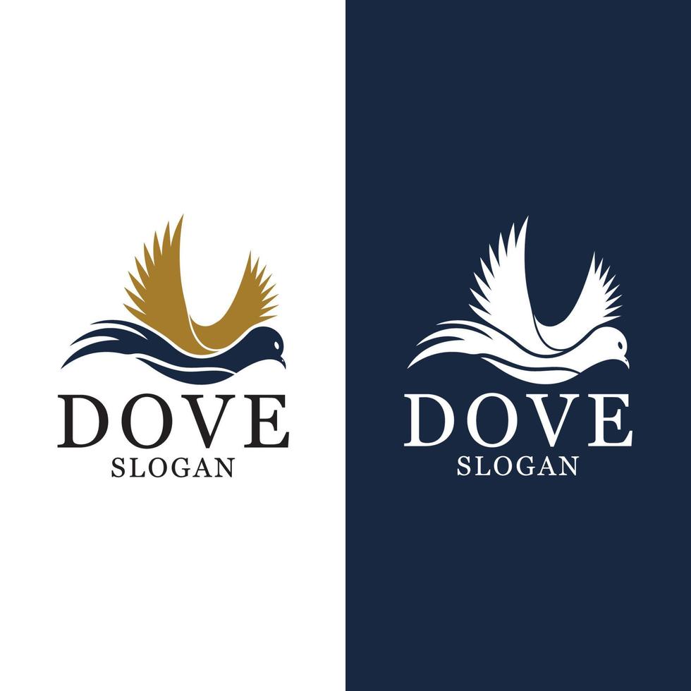 Bird wing dove logo template vector