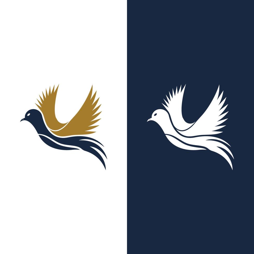 Bird wing dove logo template vector