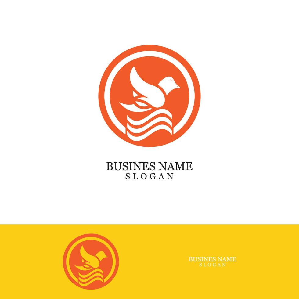 Bird wing dove logo template vector