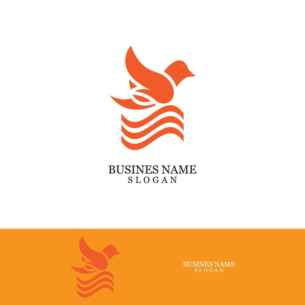 Bird wing dove logo template vector