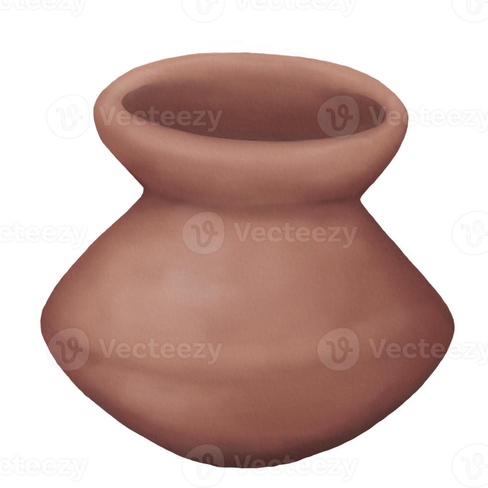 Illustration in Watercolor styles of Ancient Pottery in the Shape of a Vase png