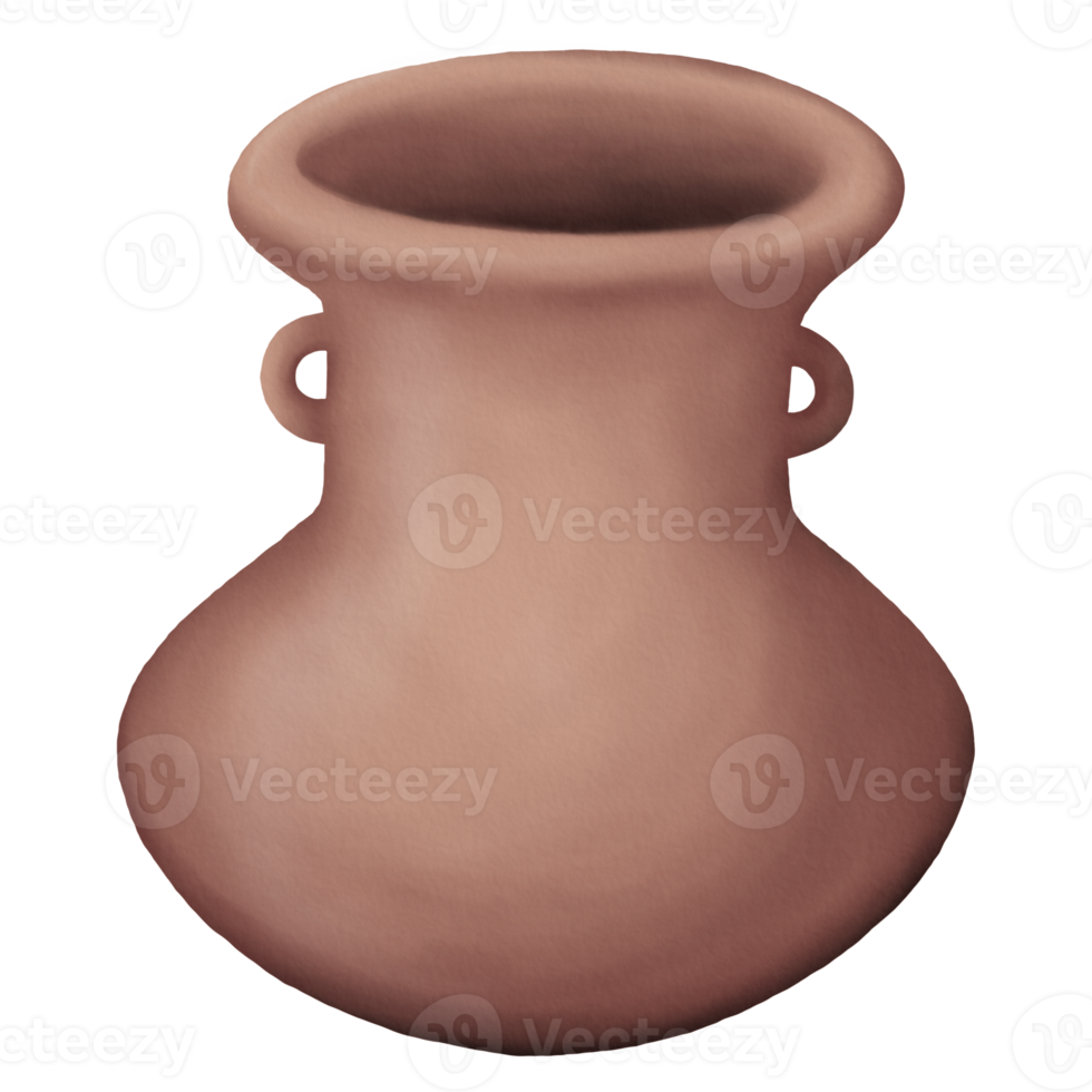 Pottery in the Shape Master with Little Ears Illustration in Watercolor styles png