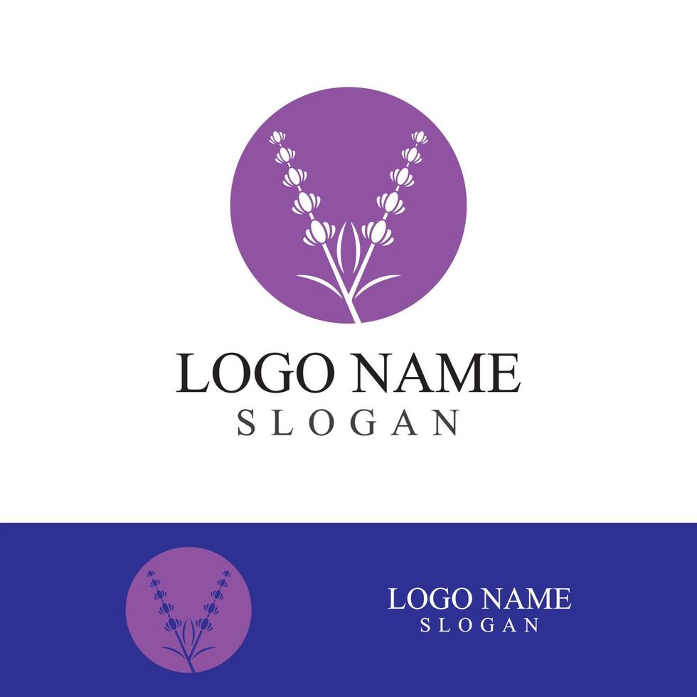 Fresh lavender flower logo vector