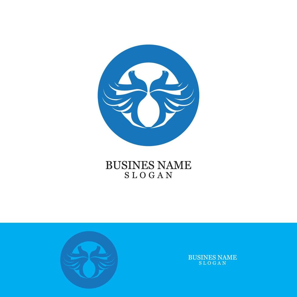 Bird wing dove logo template vector